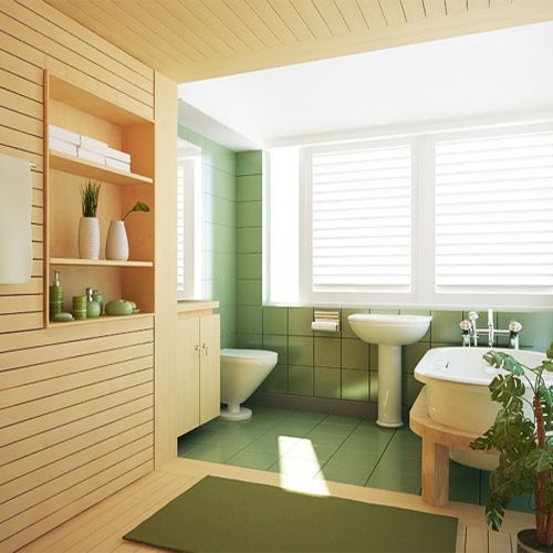 Picture of Fresh Wooden Bathroom Set